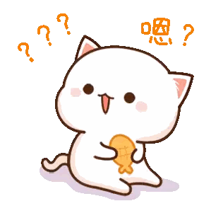 Cartoon Cat Holding Ice Cream And Question Mark Sticker
