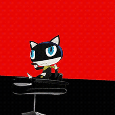 Cartoon Cat Holding Knife Near Film Strip GIF