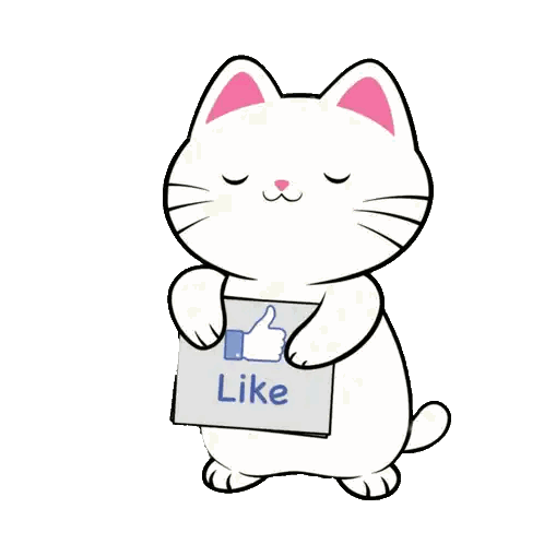 Cartoon Cat Holding Like And Subscribe Sign Sticker
