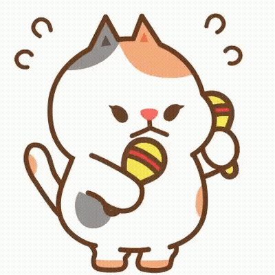 Cartoon Cat Holding Maracas