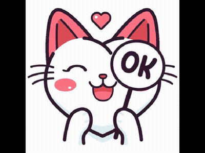 Cartoon Cat Holding OK Sign Over Eyes GIF