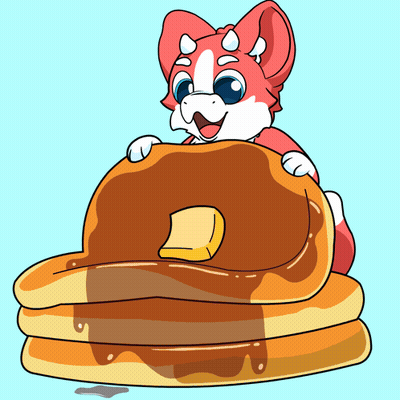 Cartoon Cat Holding Pancakes With Syrup And Butter GIF