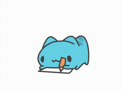 Cartoon Cat Holding Paper And Pencil GIF
