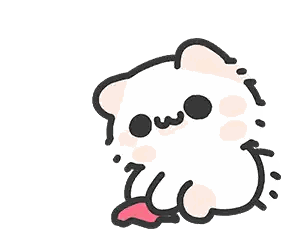 Cartoon Cat Holding Pink Heart Sticker
