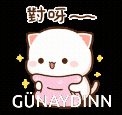 Cartoon Cat Holding Pink Pillow Günaydinn GIF