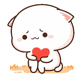 Cartoon Cat Holding Red Heart Sticker