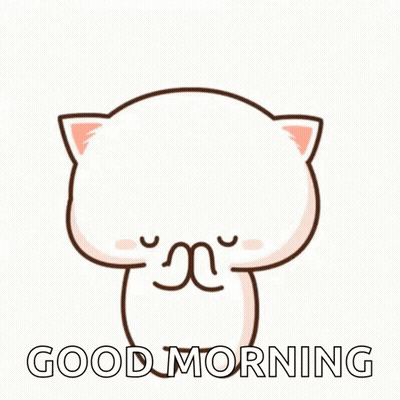 Cartoon Cat Holding Red Heart Saying Good Morning GIF