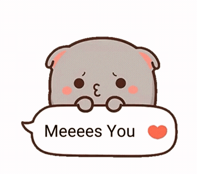 Cartoon Cat Holding Speech Bubble Saying Meees You GIF