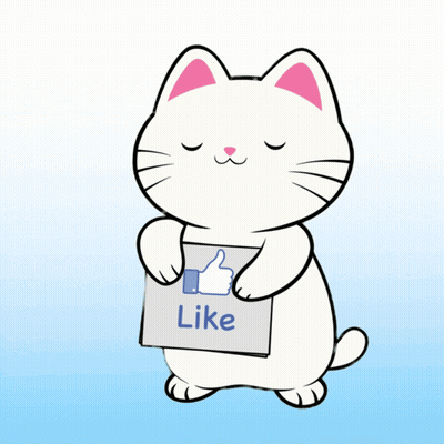 Cartoon Cat Holding Subscribe And Like Signs GIF