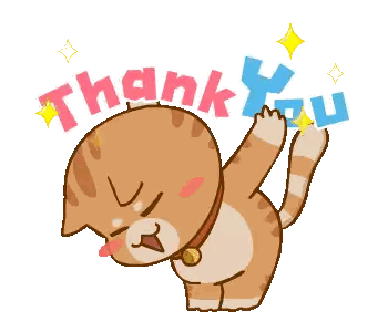 Cartoon Cat Holding Thank You Card Sticker