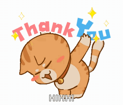 Cartoon Cat Holding Thank You Sign GIF
