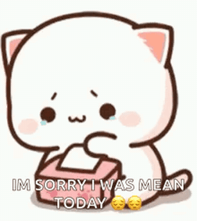 Cartoon Cat Holding Tissues Sorry GIF