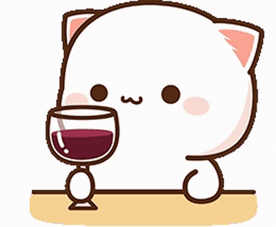 Cartoon Cat Holding Wine GIF