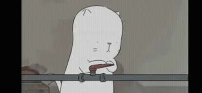 Cartoon Cat Holding Wrench In Mouth GIF