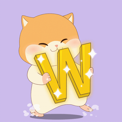 Cartoon Cat Holding Yellow W GIF