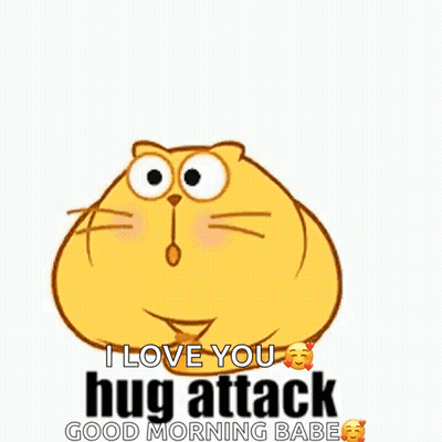 Cartoon Cat Hugged By White Cat I Love You GIF