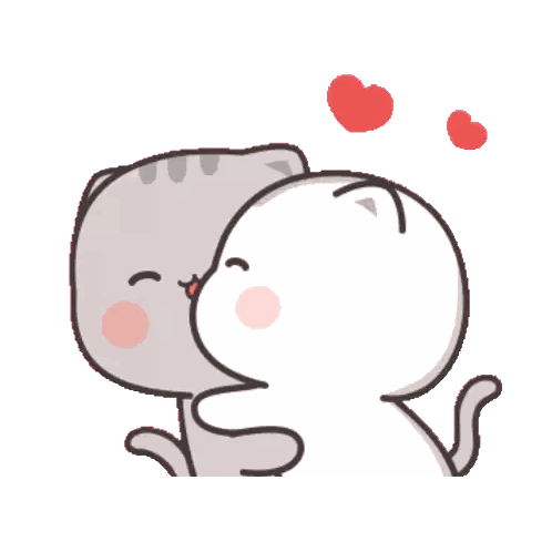 Cartoon Cat Hugging And Kissing Another Sticker