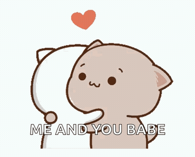 Cartoon Cat Hugging Another Cat Me And You Babe GIF