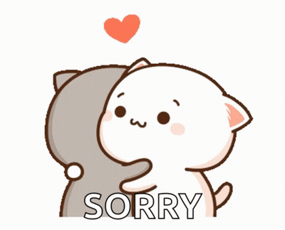 Cartoon Cat Hugging Another Cat Saying Sorry GIF