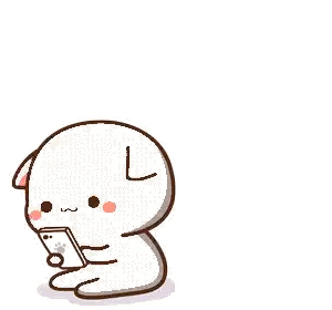 Cartoon Cat Hugging Another Looking At Cell Phone Sticker