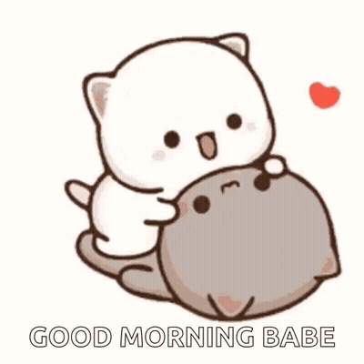 Cartoon Cat Hugging Another With Heart GIF