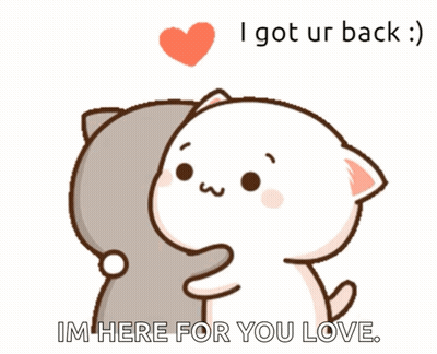 Cartoon Cat Hugging Cat I Got Ur Back GIF
