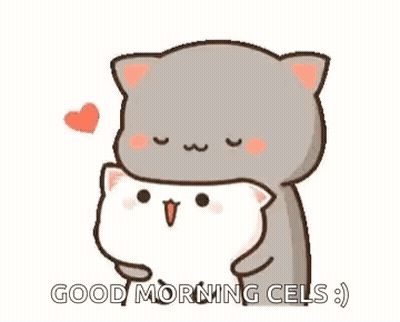 Cartoon Cat Hugging Cat With Heart In Mouth GIF