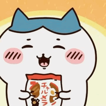 Cartoon Cat In Blue Hat Holding Food Bag GIF