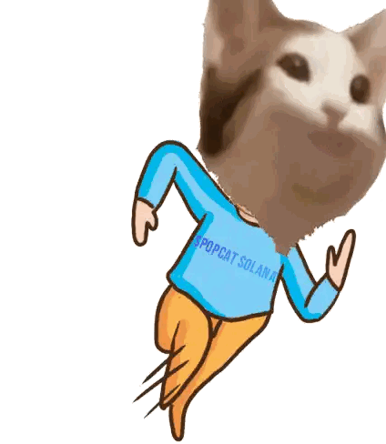 Cartoon Cat In Blue Shirt Dropcat Solar Sticker