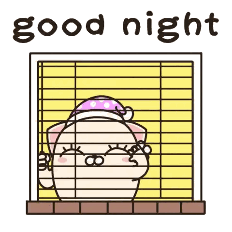 Cartoon Cat In Cage Good Night Sticker