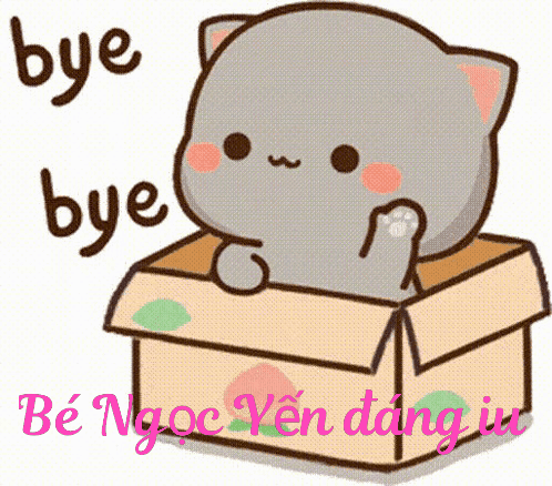 Cartoon Cat In Cardboard Box Saying Bye Bye GIF