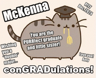 Cartoon Cat In Graduation Cap GIF