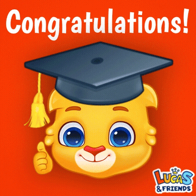 Cartoon Cat In Graduation Cap GIF