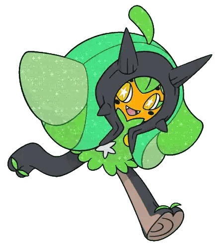 Cartoon Cat In Green And Black Outfit Sticker