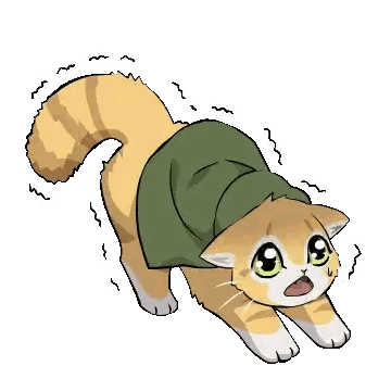 Cartoon Cat In Green Hat And Scarf Sticker
