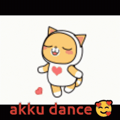 Cartoon Cat In Heart Shirt Dancing GIF
