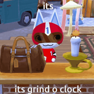 Cartoon Cat In Number 1 Helmet Next To Brown Bag GIF