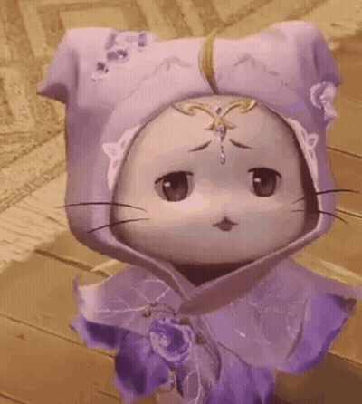 Cartoon Cat In Purple Hat And Cape GIF