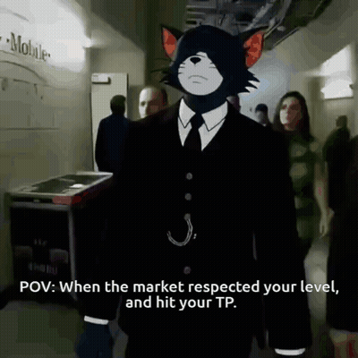 Cartoon Cat In Suit Walking Down Hallway GIF