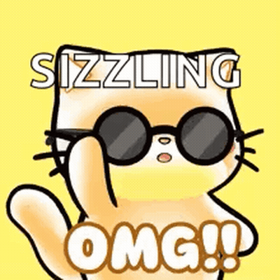 Cartoon Cat In Sunglasses Sizzling OMG GIF