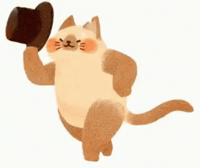 Cartoon Cat In Top Hat Waving GIF