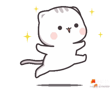Cartoon Cat Jumping Sticker