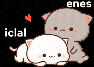 Cartoon Cat Kissing Another Cat Saying Hii GIF