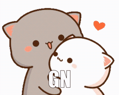 Cartoon Cat Kissing Another Cat With Gn At Bottom GIF