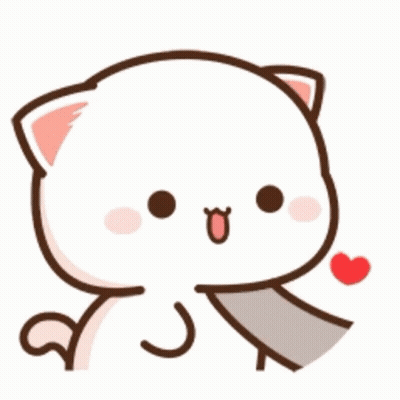 Cartoon Cat Knife In Mouth Heart GIF