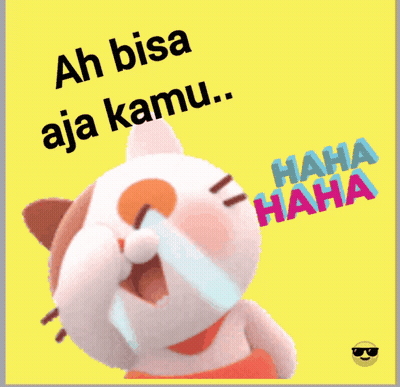 Cartoon Cat Laughing Ah Bisa Aja Kamu GIF