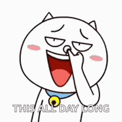 Cartoon Cat Laughing Covering Nose With Finger GIF