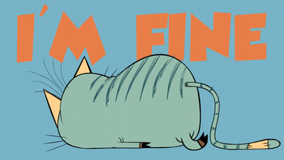 Cartoon Cat Laying Down I M Fine GIF