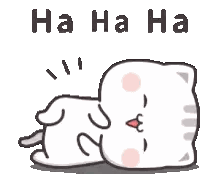 Cartoon Cat Laying Down Laughing Ha Ha Ha Sticker