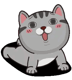 Cartoon Cat Laying Down With Tongue Out Sticker